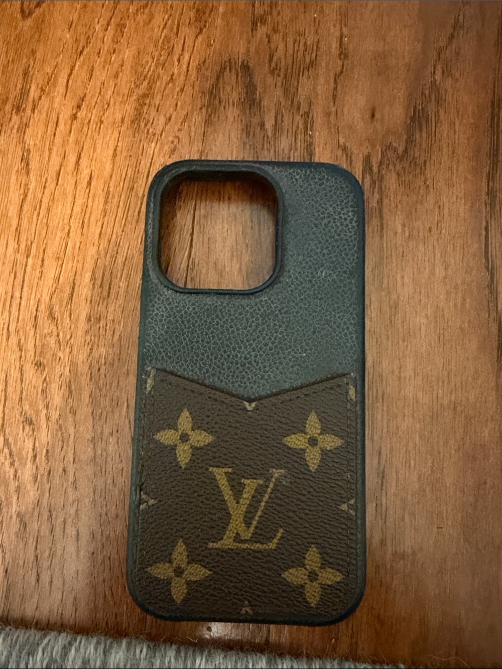 Louis Vuitton 15 pro bumper Designer Brown & black Leather Phone Case